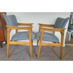 Pair of restored Danish oak carvers Villa Nova Fabric